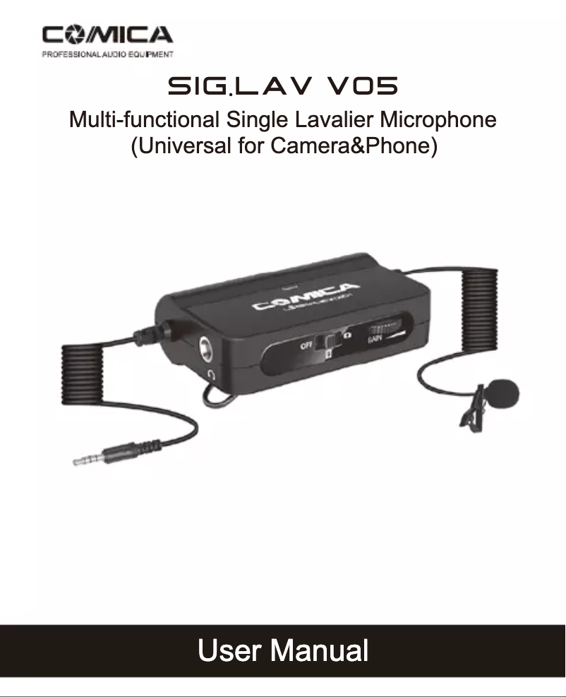 Page 1 de la notice Manuel utilisateur Comica SIG.LAV V05UC