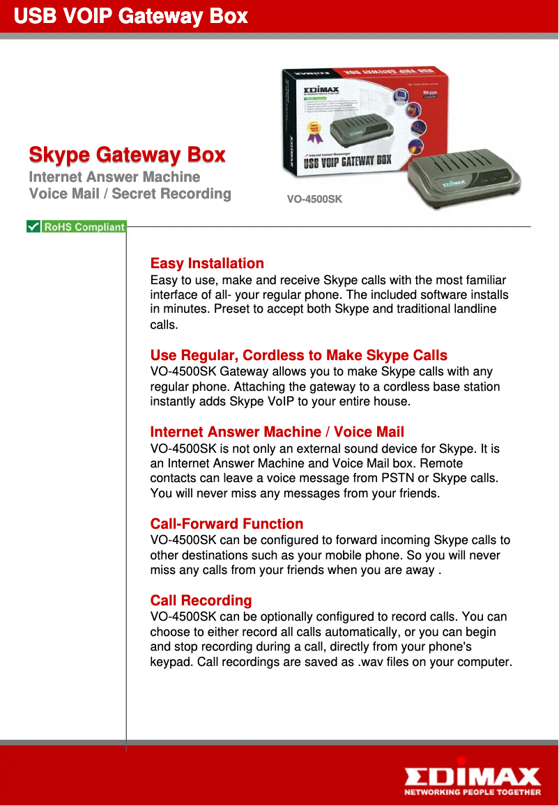 Image de la première page du manuel de l'appareil VO-4500SK