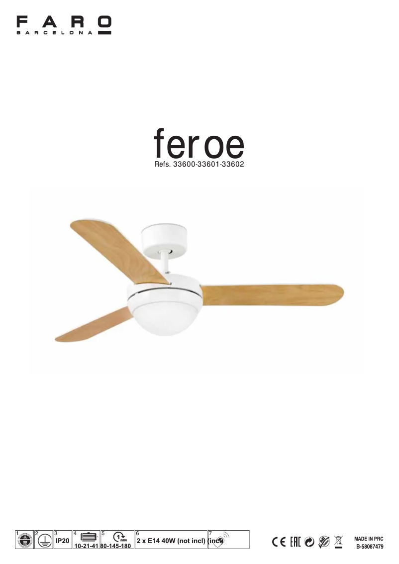 Page 1 de la notice Manuel utilisateur Faro Feroe