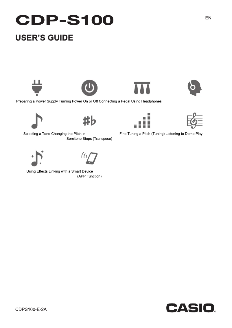 Page 1 de la notice Manuel utilisateur Casio CDP-S100