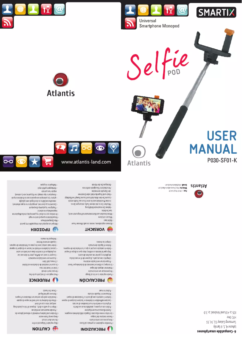 Page 1 de la notice Manuel utilisateur Atlantis Land P030-SF01-K