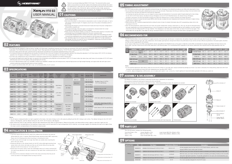 Page n°1 - Manuel utilisateur Hobbywing Xerun V10 G3