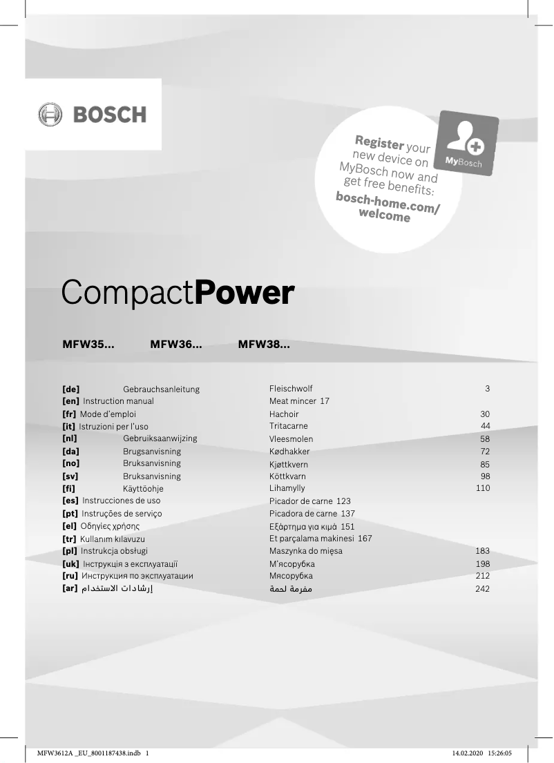 Image de la première page du manuel de l'appareil CompactPower MFW3640A