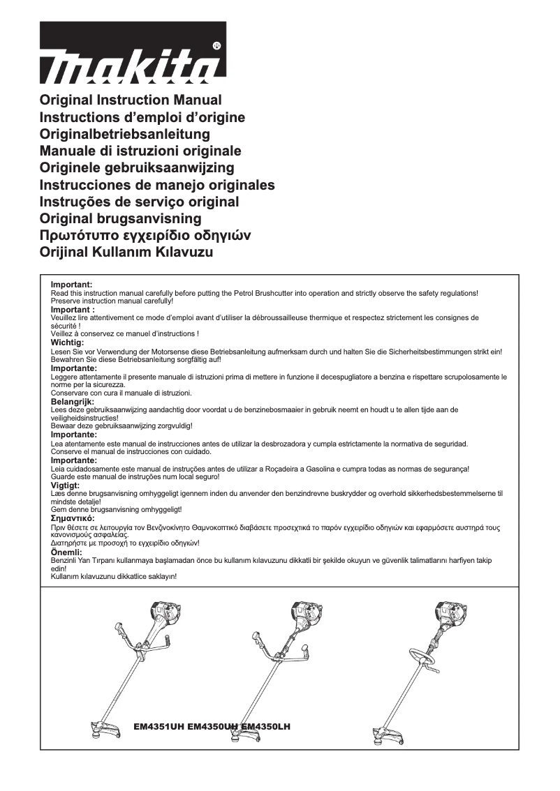 Page 1 de la notice Manuel utilisateur Makita EM4350LH
