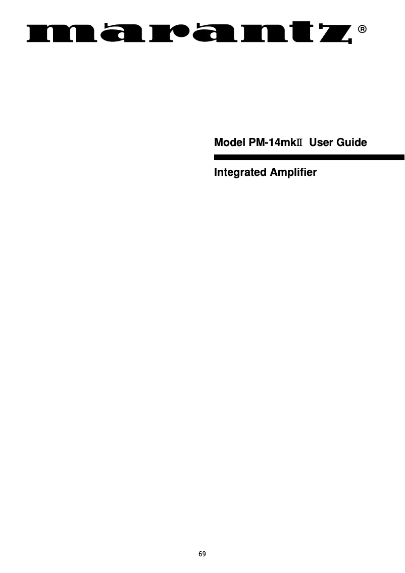 Image de la première page du manuel de l'appareil PM-14mkII