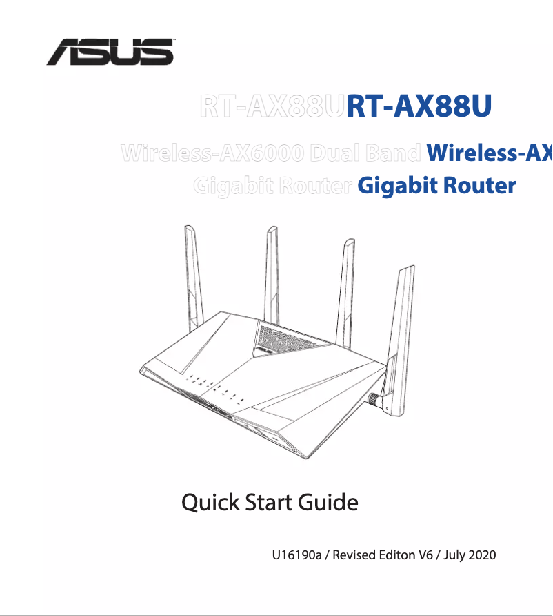 Page 1 de la notice Guide de démarrage rapide Asus RT-AX88U