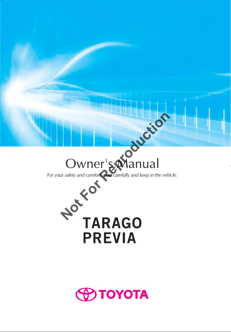 Image de la première page du manuel de l'appareil Tarago (2012)