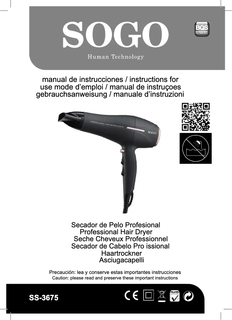 Page 1 de la notice Manuel utilisateur Sogo SS-3675