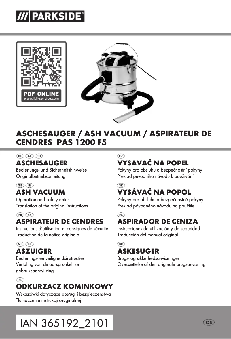 Image de la première page du manuel de l'appareil PAS 1200 F5