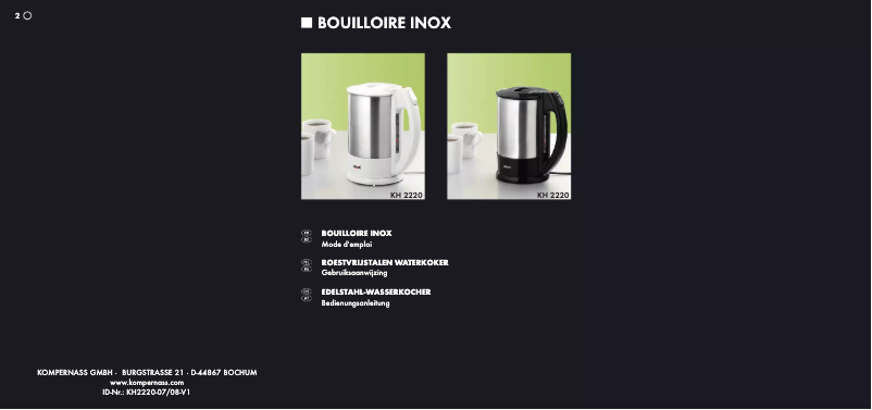 Image de la première page du manuel de l'appareil KH 2220