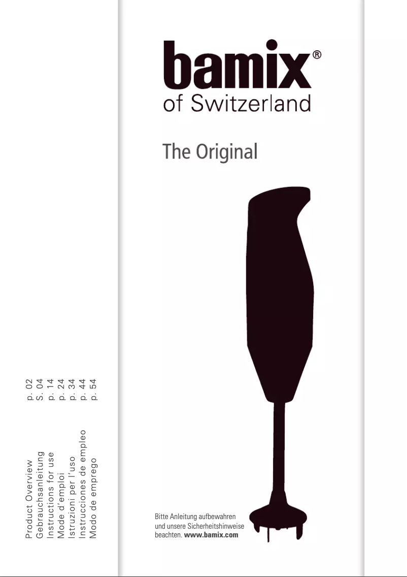 Page n°1 - Manuel utilisateur Bamix Classic EO