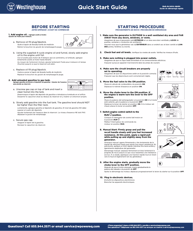 Página 1 del manual Manual de usuario Westinghouse WGen2000