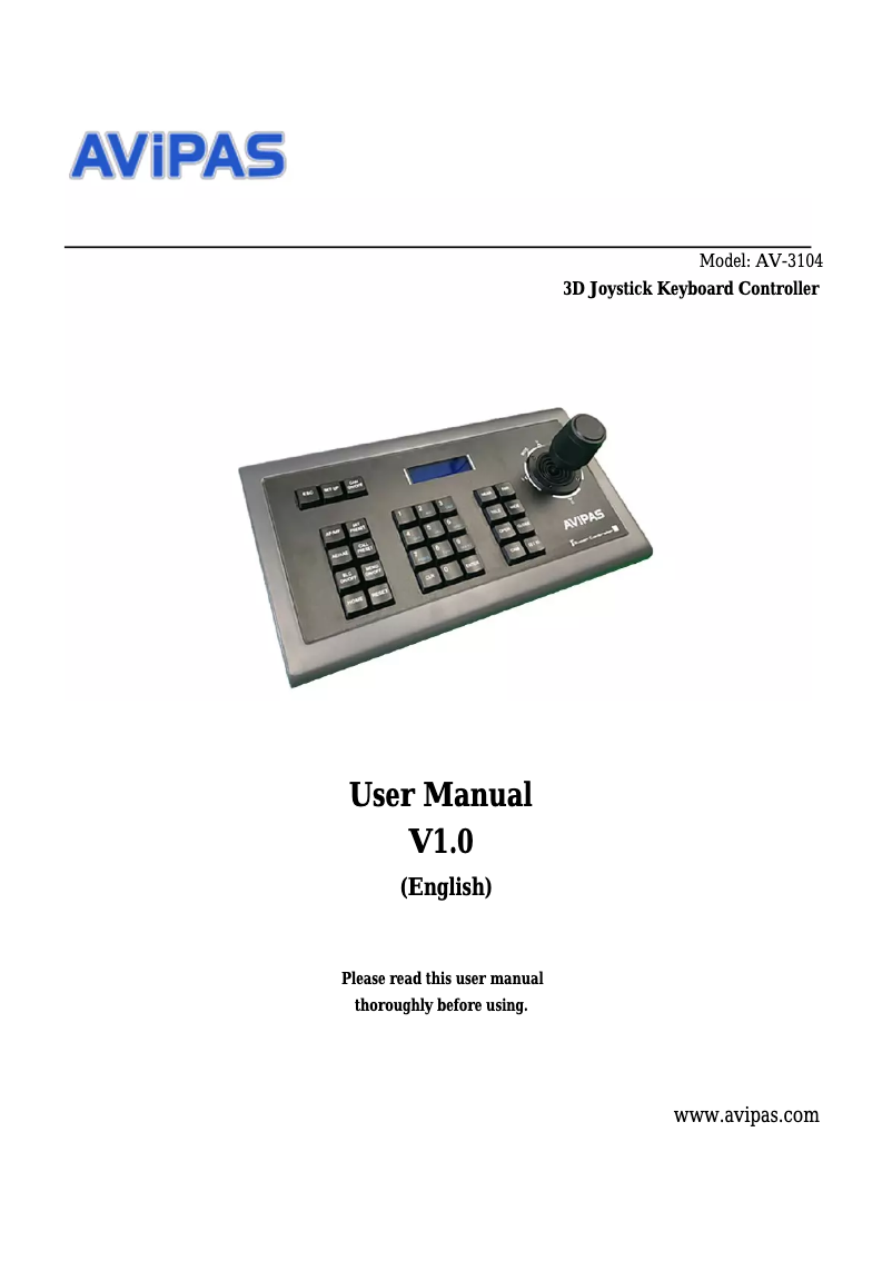 Page n°1 - Manuel utilisateur AViPAS AV-3104