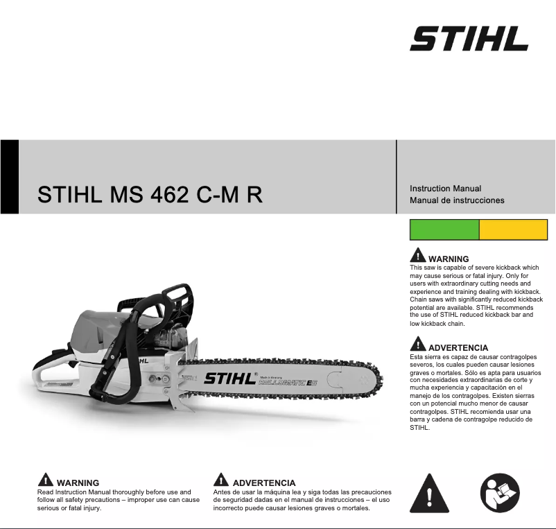 Page n°1 - Manuel utilisateur Stihl MS 462 Rescue