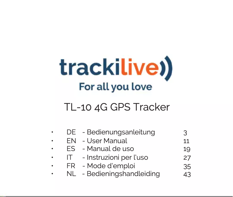 Page n°1 - Manuel utilisateur Trackilive TL-10