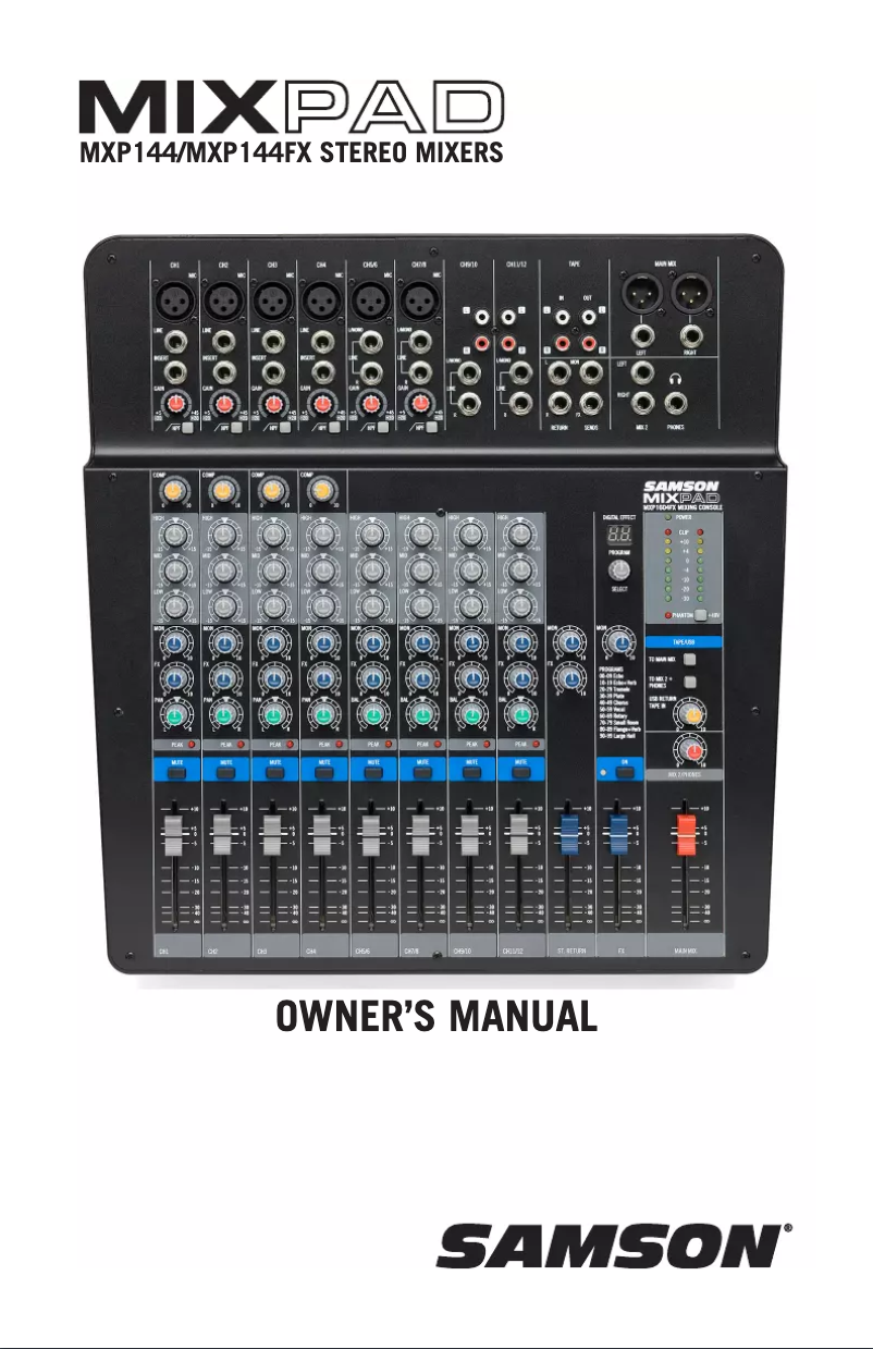 Page n°1 - Manuel utilisateur Samson MXP144