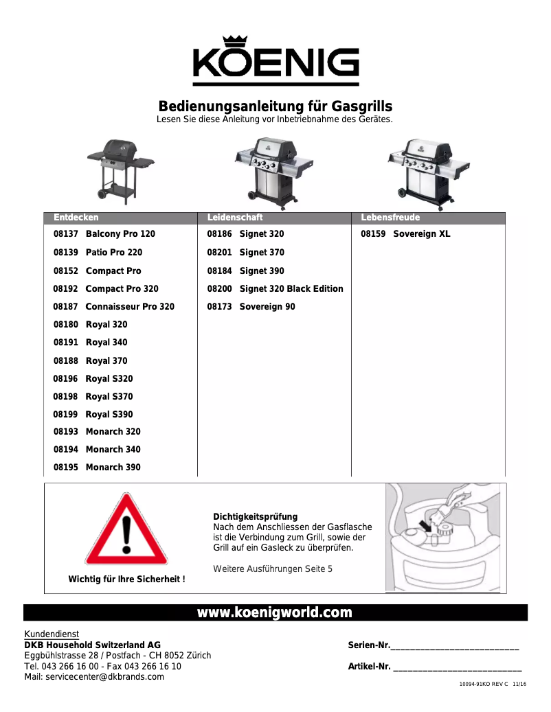 Page 1 de la notice Manuel utilisateur Koenig Compact Pro 320