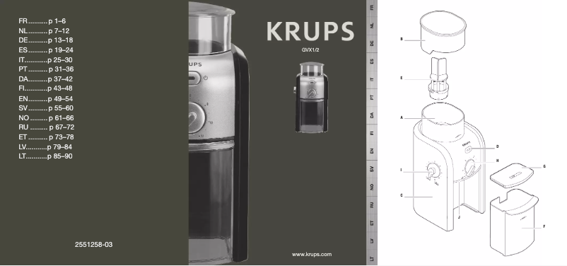 Página 1 del manual Manual de usuario Krups GVX232