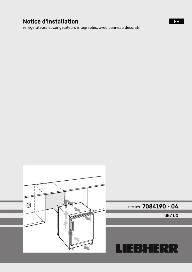 Page n°1 - Guide d'installation Liebherr UG 1211 Comfort