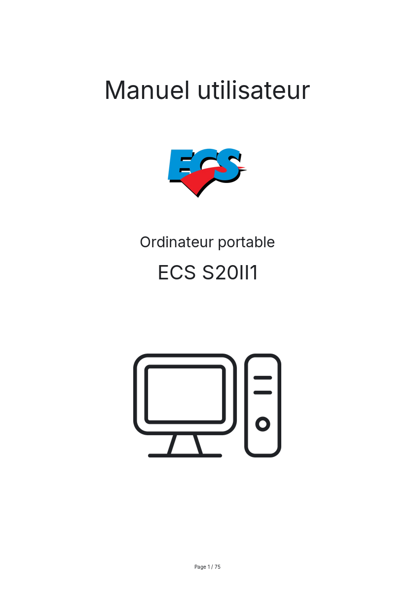 Page n°1 - Manuel utilisateur ECS S20II1