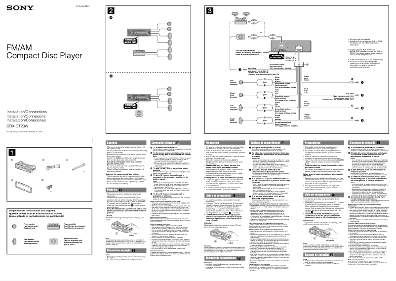 Image de la première page du manuel de l'appareil CDX-GT23W