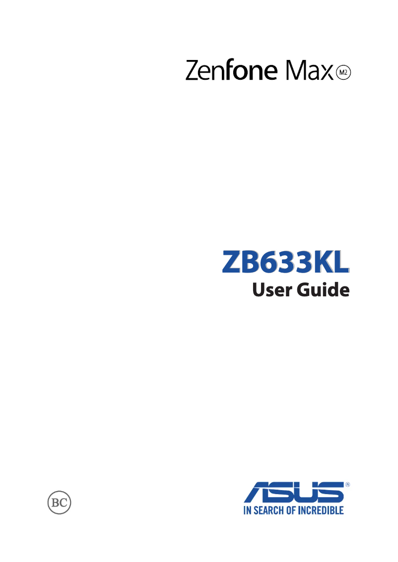 Image de la première page du manuel de l'appareil ZenFone ZB632KL