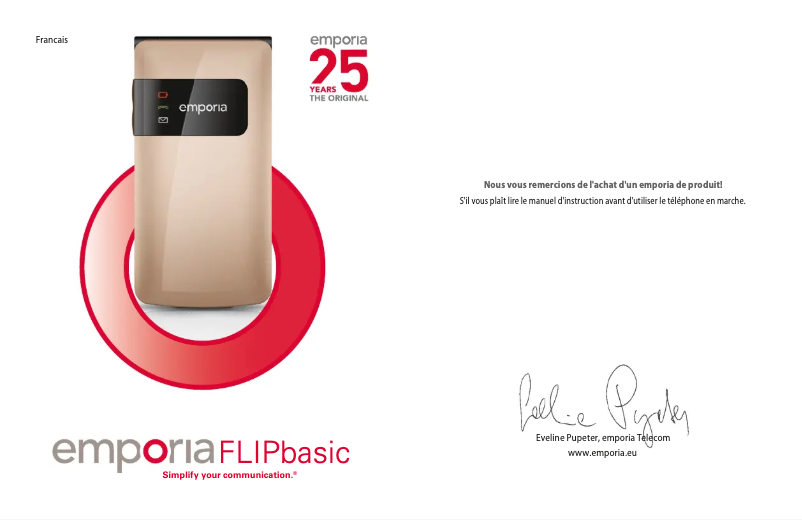 Page 1 of the manual User Manual Emporia FLIP basic