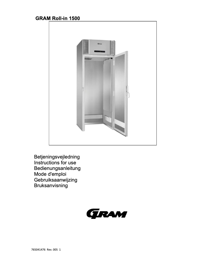 Page 1 de la notice Manuel utilisateur Gram BAKER F 1500 CBG