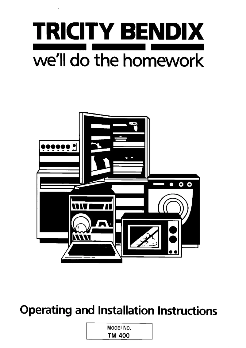 Page 1 de la notice Manuel utilisateur Tricity Bendix TM 400