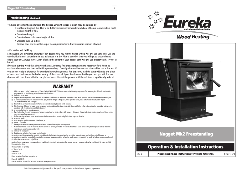 Page 1 de la notice Manuel utilisateur Eureka Nugget Mk2
