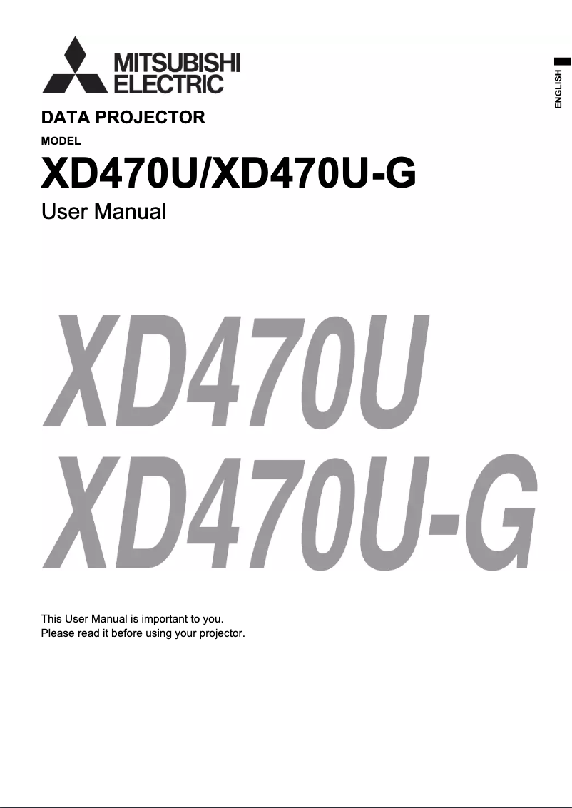 Image de la première page du manuel de l'appareil XD470U