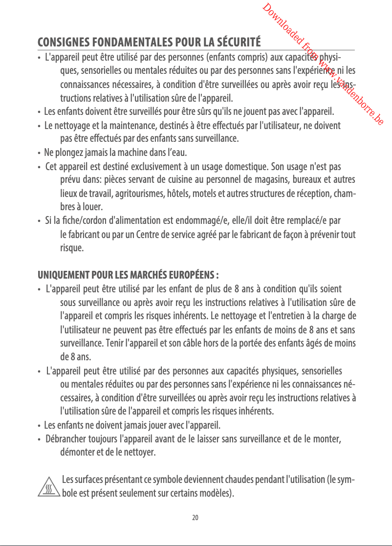 Page 1 de la notice Manuel utilisateur DeLonghi EC 201.CD.B