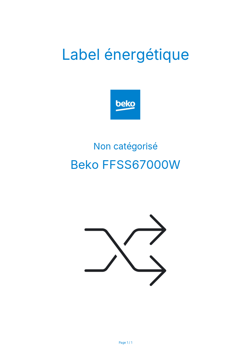 Image de la première page du manuel de l'appareil FFSS67000W