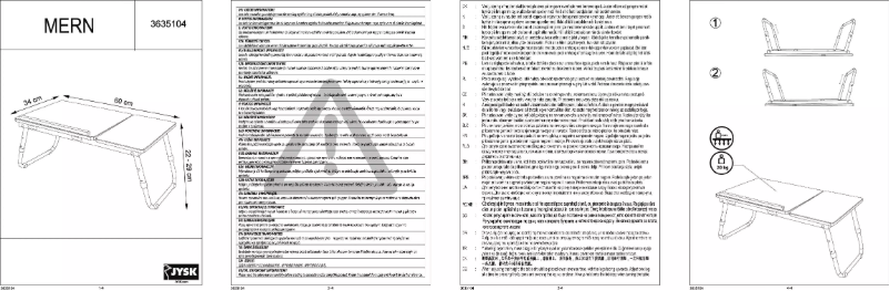 Page 1 de la notice Manuel utilisateur JYSK Mern (60x27x34)