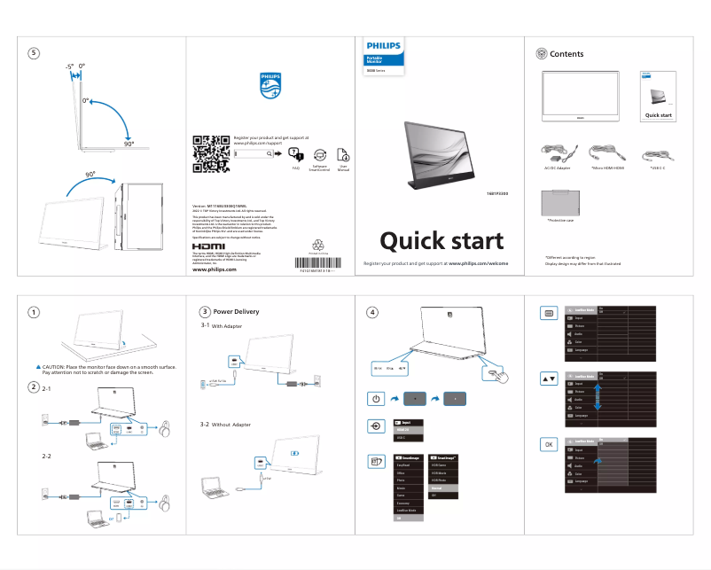 Page 1 of the manual Quick Start Guide Philips 16B1P3300