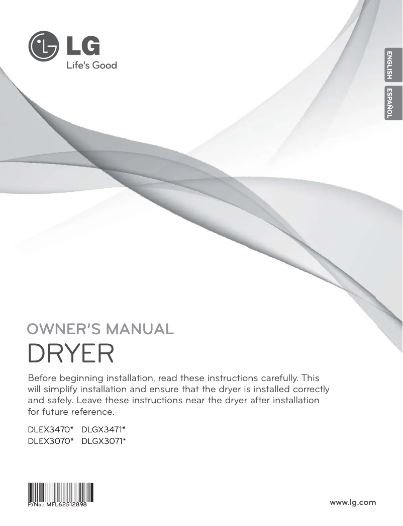 Page n°1 - Manuel utilisateur LG DLGX3471W