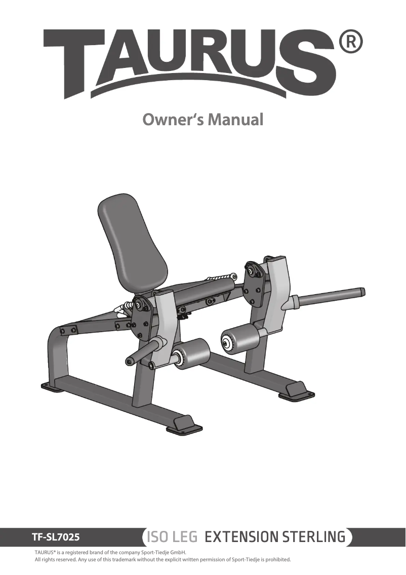 Página 1 del manual Manual de usuario Taurus Iso Leg Extension Sterling