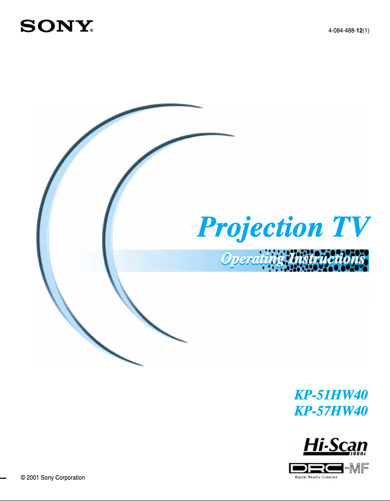Page 1 de la notice Manuel utilisateur Sony KP-57HW40