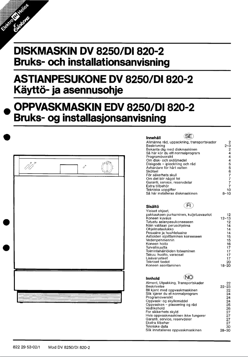Page 1 de la notice Manuel utilisateur Elektro Helios DI810-2