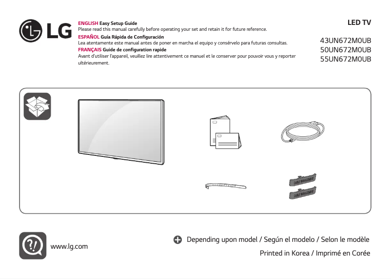 Page 1 de la notice Manuel utilisateur LG 55UN672M0UB