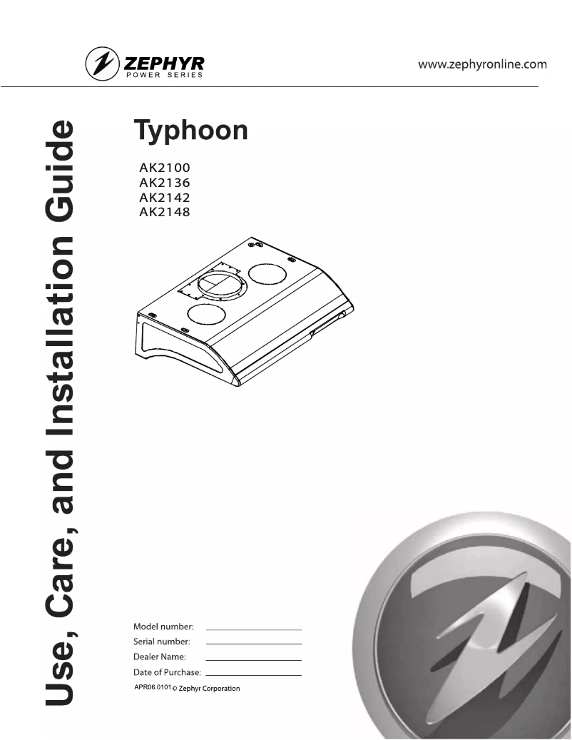 Page 1 de la notice Manuel utilisateur Zephyr AK2136BS