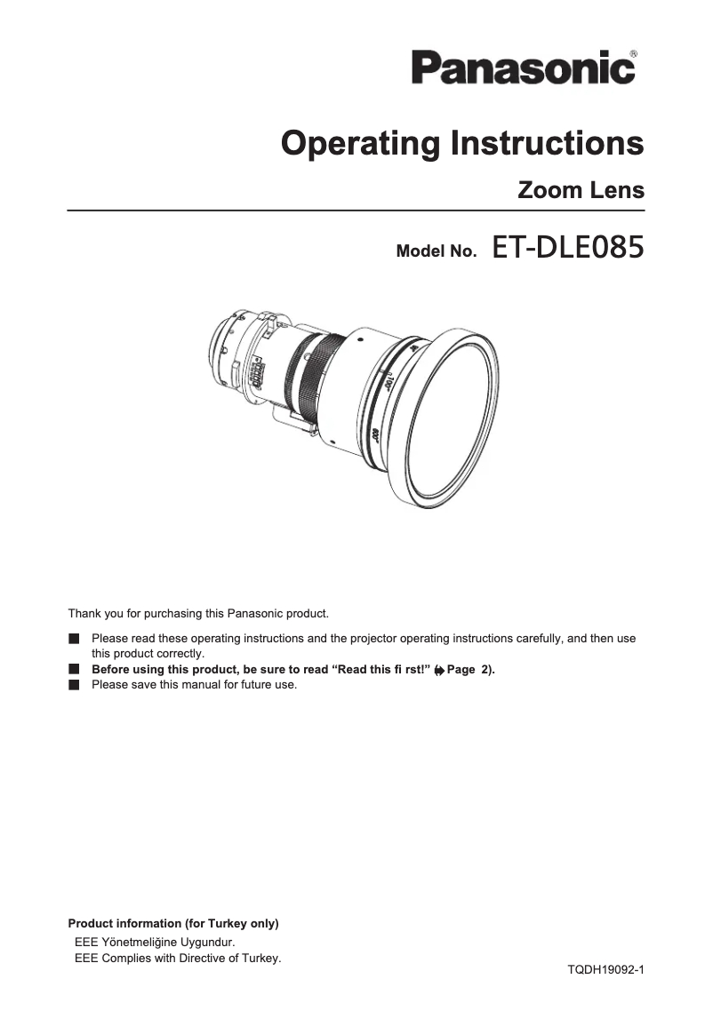 Image de la première page du manuel de l'appareil ET-DLE085