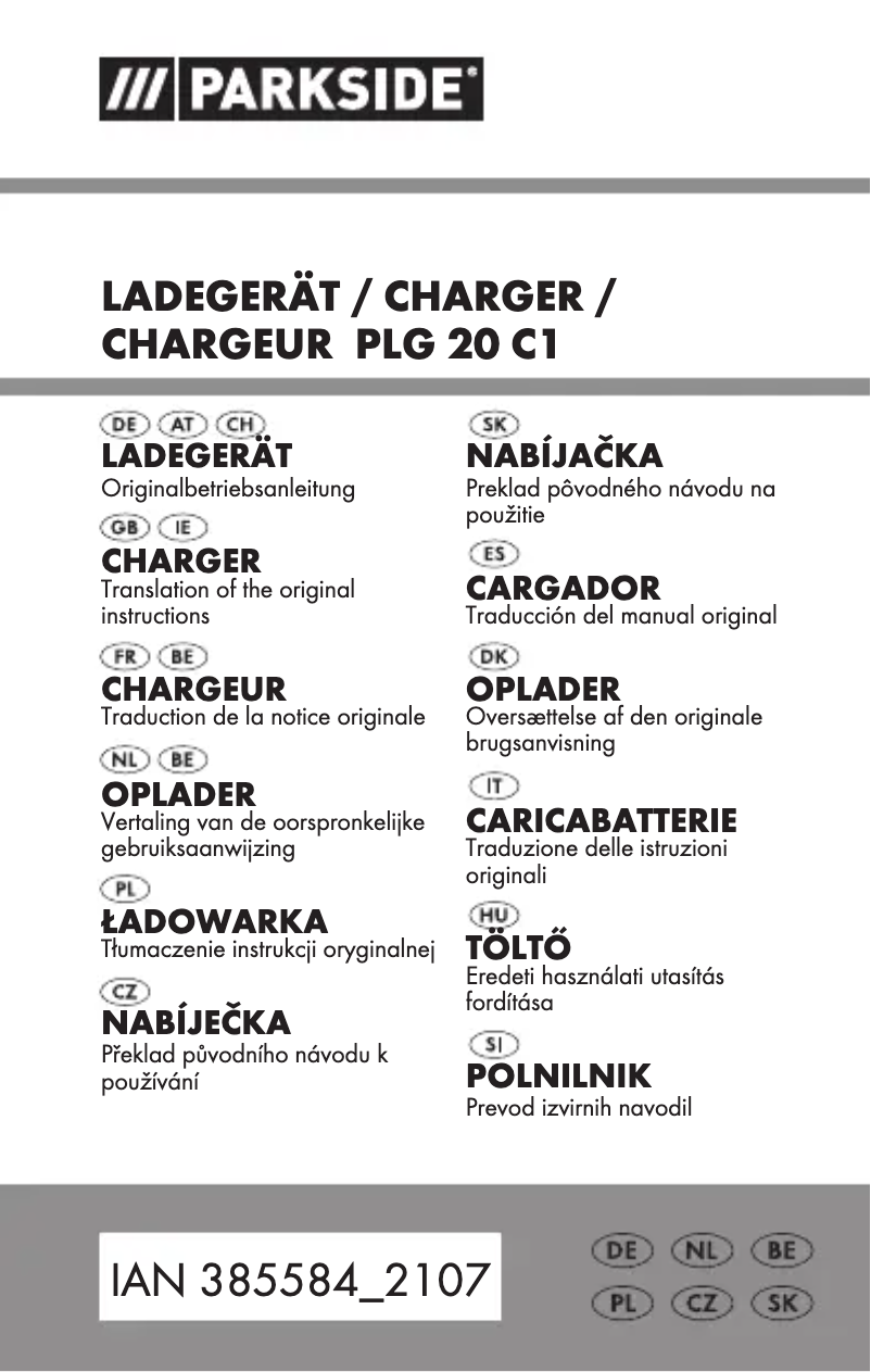 Image de la première page du manuel de l'appareil PLG 20 C1