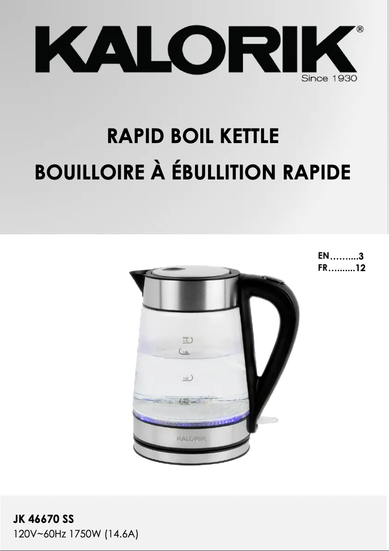 Image de la première page du manuel de l'appareil JK 46670 SS