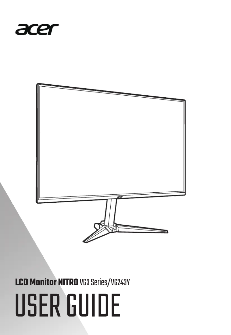 Página 1 del manual Guía de inicio rápido Acer VG243Y