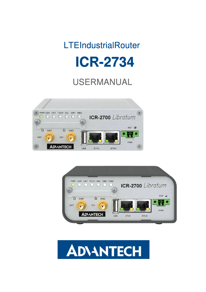 Page 1 de la notice Manuel utilisateur Advantech ICR-2734W
