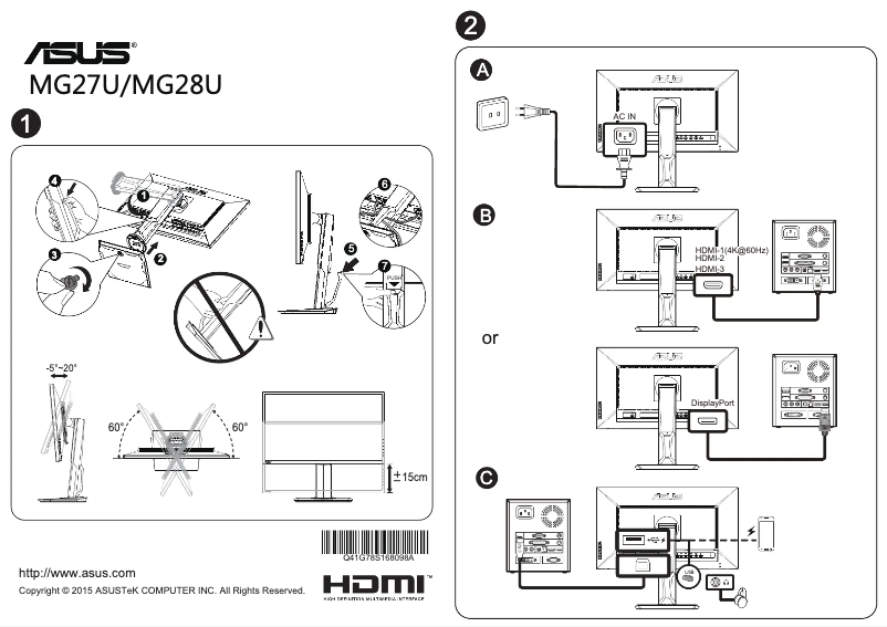 Page n°1 - Manuel utilisateur Asus MG28UQ