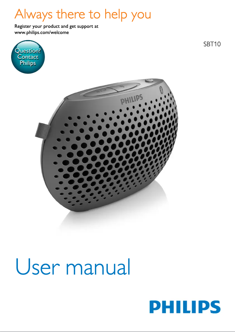 First page image of the manual for SBT10WHI