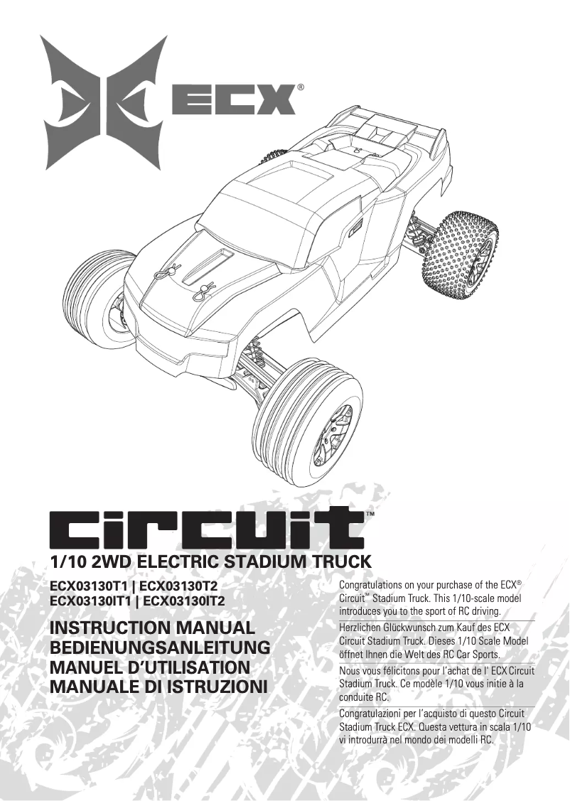 Image de la première page du manuel de l'appareil 1/10 2WD Circuit ECX03130T2