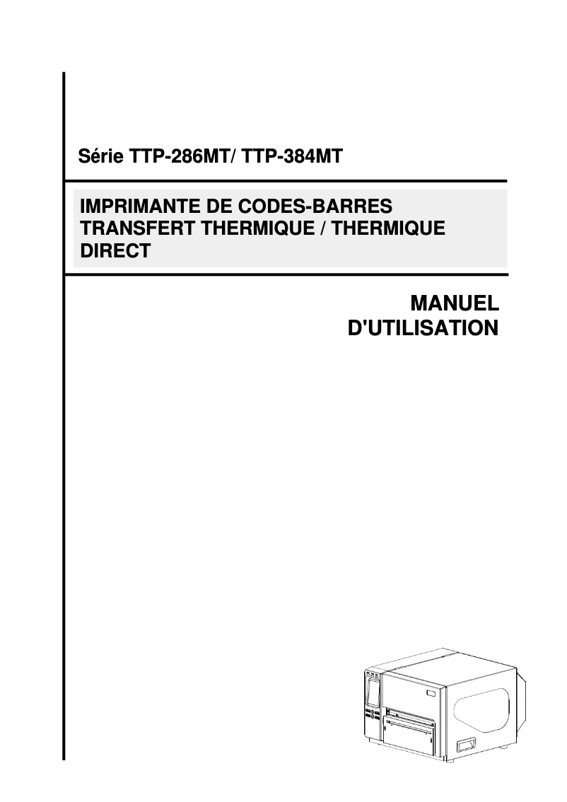 Image de la première page du manuel de l'appareil TTP-286MT